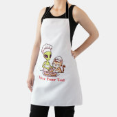 Alien Chef Kat Donut Kawaii Ontwerp Schort (Insitu)