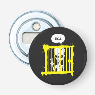 Alien Chill in de gevangenis Button Flesopener