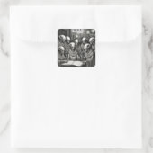 Alien Christmas Carol Choir Vierkante Sticker (Tas)