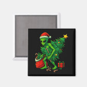Alien Christmas Tree Lights Xmas Boys Men  Magneet (Voorkant / Achterkant)
