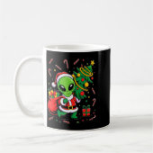 Alien Christmas Tree Xmas Lights Funny Holiday Men Koffiemok (Links)