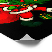 Alien Christmas Tree Xmas Lights Funny Holiday Men Poster (Hoek)