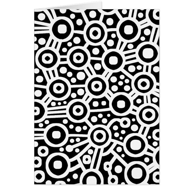 Alien Circuit Abstract - Wit op Zwart (Voorkant)