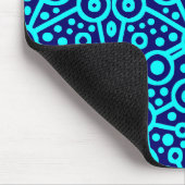 Alien Circuit II - Cyaan op donkerblauw Muismat (Hoek)