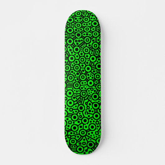 Alien Circuit III - Zwart op groen Persoonlijk Skateboard (Voorkant)