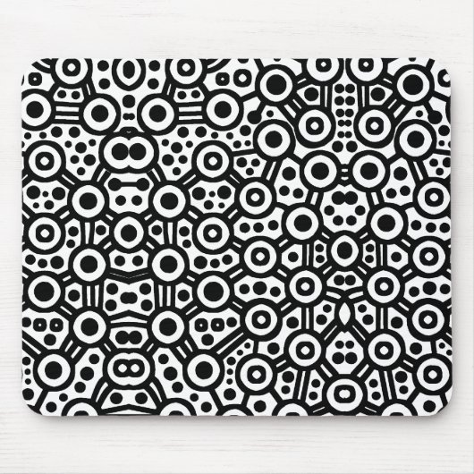 Alien Circuit III - Zwart op wit Muismat (Voorkant)