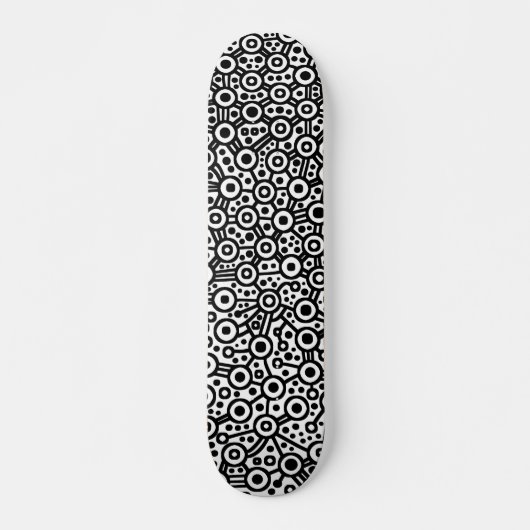 Alien Circuit III - Zwart op Wit Skateboard (Voorkant)