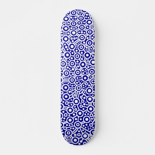 Alien Circuit - wit op diep blauw Persoonlijk Skateboard (Voorkant)