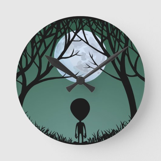 Alien Clock E.T. Gift Alien Decor & Keepsakes Ronde Klok (Voorkant)