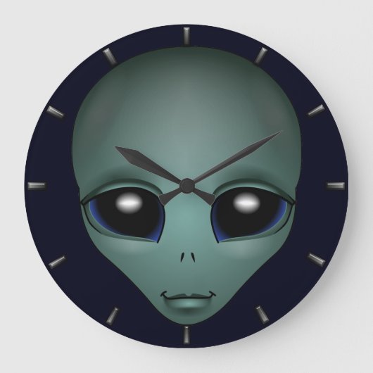 Alien Clock ET Gift Alien Decor Alien Gifts Grote Klok (Voorkant)