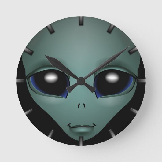 Alien Clock ET Gift Alien Decor Alien Gifts Ronde Klok (Voorkant)