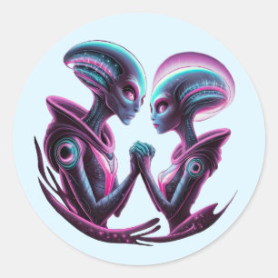 Alien Couple Stickers