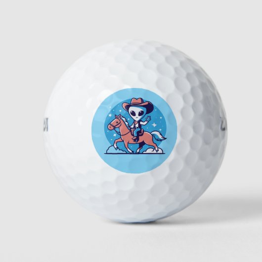 ALIEN COWBOY FUNNY GOLFBAL GOLFBALLEN (Voorkant)