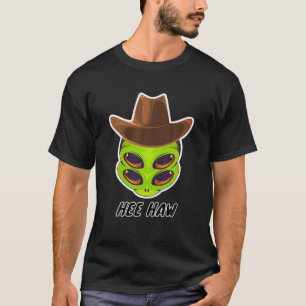Alien Cowboy Pet Funny Halloween Buitenspatie Love T-shirt