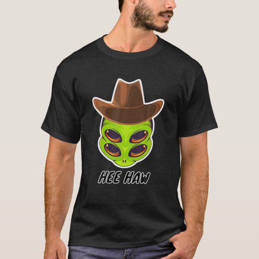 Alien Cowboy Pet Funny Halloween Buitenspatie Love T-shirt (Voorkant)