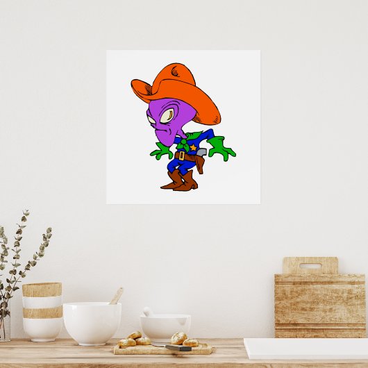 Alien Cowboy Poster (Keuken)