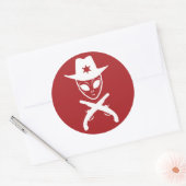 Alien Cowboy Ronde Sticker (Envelop)