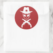Alien Cowboy Ronde Sticker (Tas)