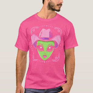 Alien Cowgirl heeft ruimte Western UFO Howdy Rodeo T-shirt