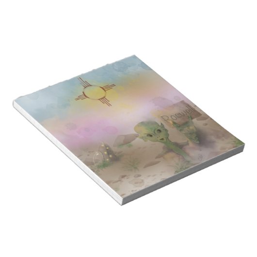 Alien Crash ruimteschip Roswell New Mexico Notitieblok (Schuin)