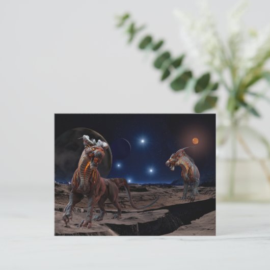 Alien Creature Planet Scary Briefkaart (Staand voorkant)