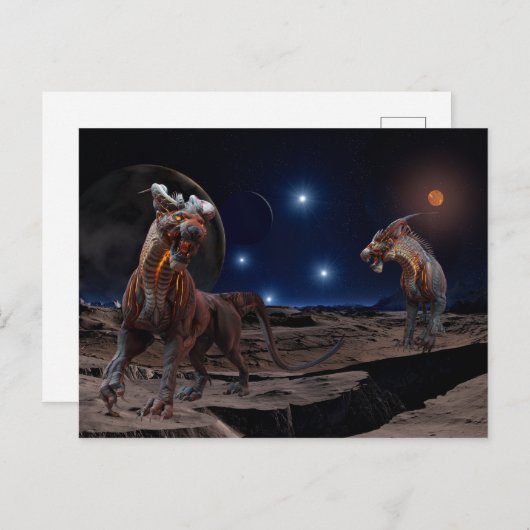 Alien Creature Planet Scary Briefkaart (Voorkant / Achterkant)