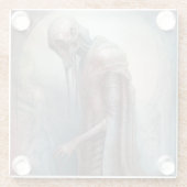 Alien Creature Science Fotion Glazen Onderzetter (Achterkant)
