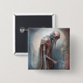 Alien Creature Science Fotion Vierkante Button 5,1 Cm (Voorkant /achterkant)