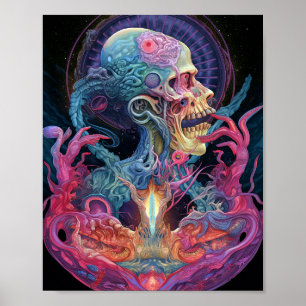 Alien Creature Surreal Horror Art Poster