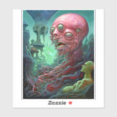 Alien Creature Surreal Horror Art Sticker (Vel)