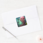 Alien Creature Surreal Horror Art Vierkante Sticker (Envelop)