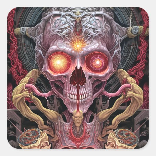 Alien Creature Surreal Horror Art Vierkante Sticker (Voorkant)