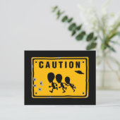 Alien Crossing Sign Briefkaart (Staand voorkant)