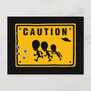 Alien Crossing Sign Briefkaart