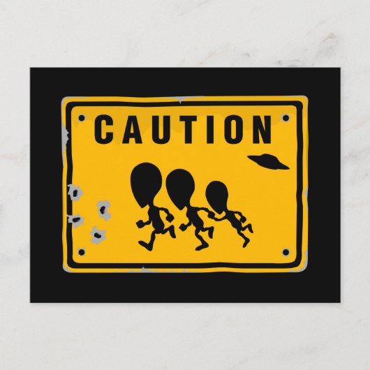 Alien Crossing Sign Briefkaart (Voorkant)