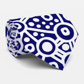 Alien Curcuit Abstract II - wit op donkerblauw Stropdas (Opgerold)