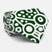Alien Curcuit Abstract II - wit op donkergroen Stropdas (Opgerold)