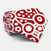 Alien Curcuit Abstract II - wit op maroon Stropdas (Opgerold)