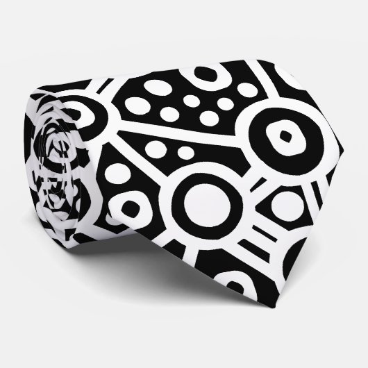 Alien Curcuit Abstract II - wit op zwart Stropdas (Opgerold)