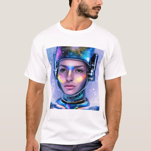 Alien Cyborg Space Woman T-shirt (Voorkant)