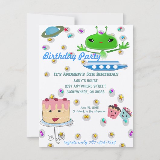 Alien Days Invitation Birthday Party Kaart (Voorkant)