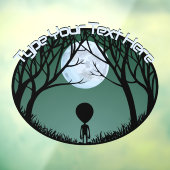 Alien Decal Custom Cute Alien Grey Window Cling (Vel 3)