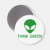 Alien Denk Groene Magneet (Voorkant / Achterkant)