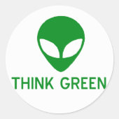 Alien Denk Groene Stickers (Voorkant)