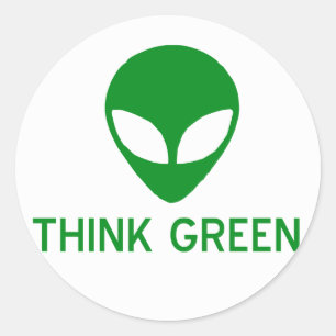 Alien Denk Groene Stickers