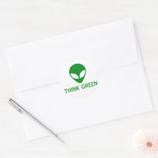 Alien Denk Groene Stickers (Envelop)