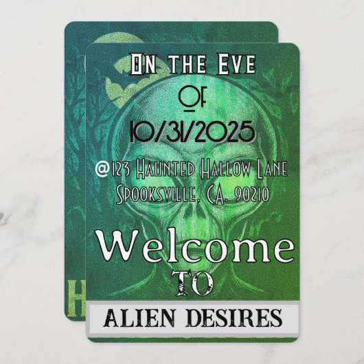 Alien Desires Halloween Kaart (Voorkant / Achterkant)