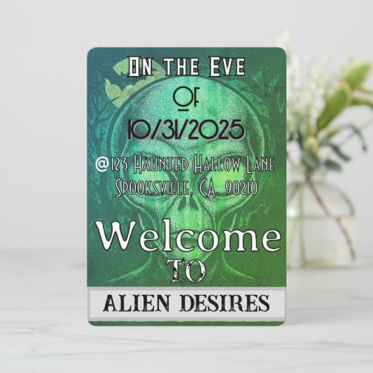 Alien Desires Halloween Kaart (Staand voorkant)