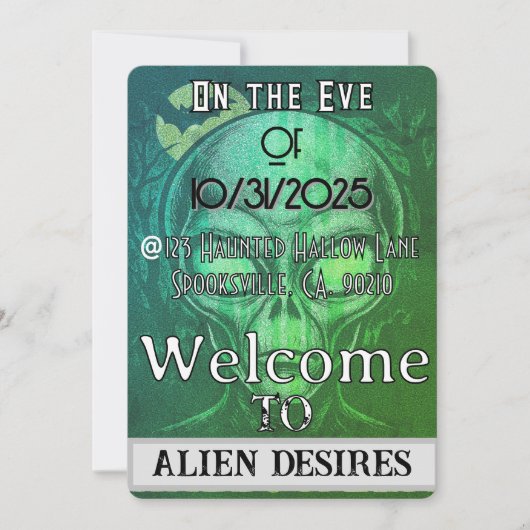 Alien Desires Halloween Kaart (Voorkant)