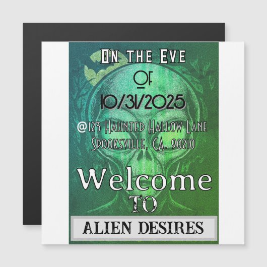 Alien Desires Halloween Magnetische Uitnodiging (Voorkant / Achterkant)
